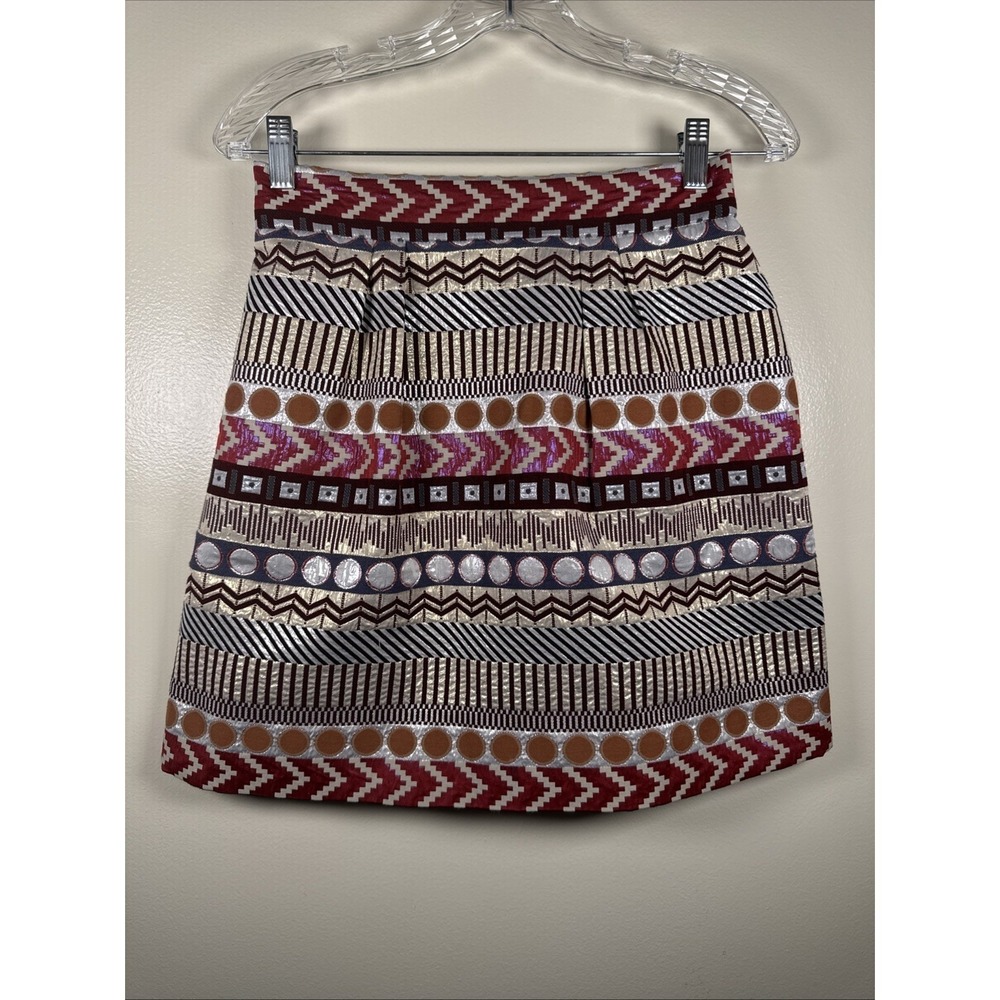 Anthropologie Nomad By Morgan Carper Glistened Geo Mini Skirt Women's Sz 6